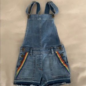 Crew cuts overall shorts.